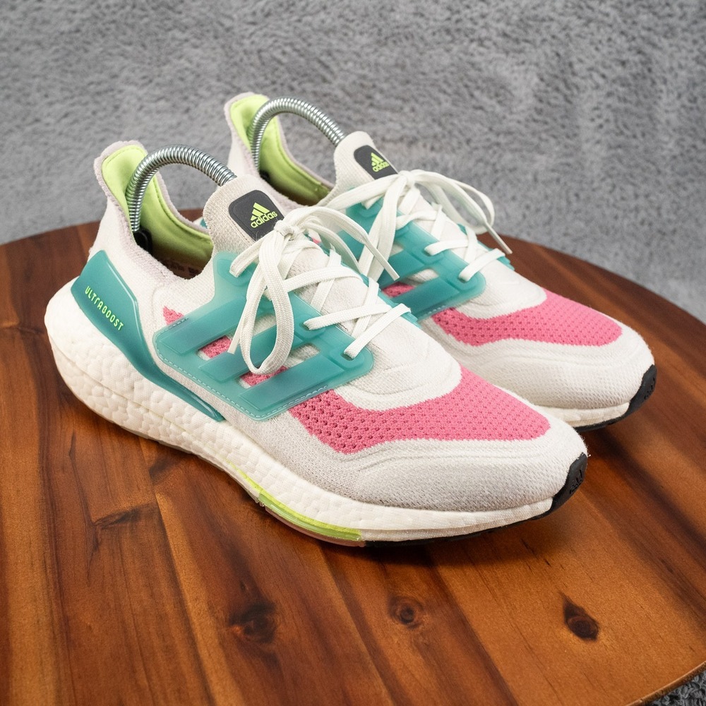 Adidas Womens Ultraboost 21 White Tint Rose Tone S23845 Size 8 Running Shoes